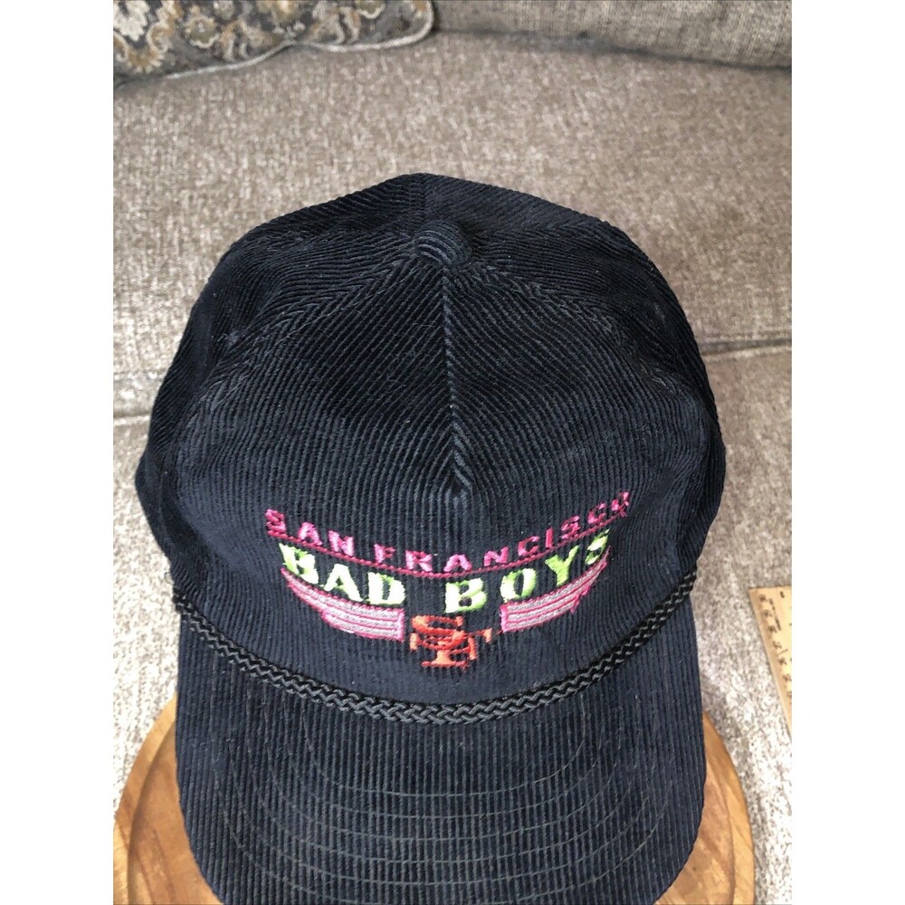 Vintage 1980's Corduroy San Francisco 49ers Hat/Cap Bad Boys Black Rope Giants - Picture 7 of 16